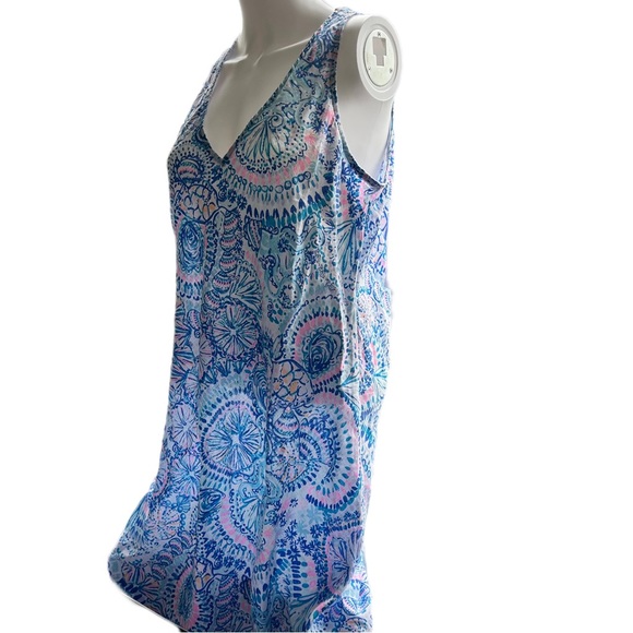 Lilly Pulitzer Florin Sleeveless Linen Dress Blue Size Medium - Picture 6 of 9